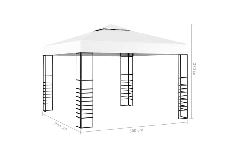 Paviljong 3x3 m vit - Vit - Utemöbler - Solskydd - Paviljonger - Komplett paviljong