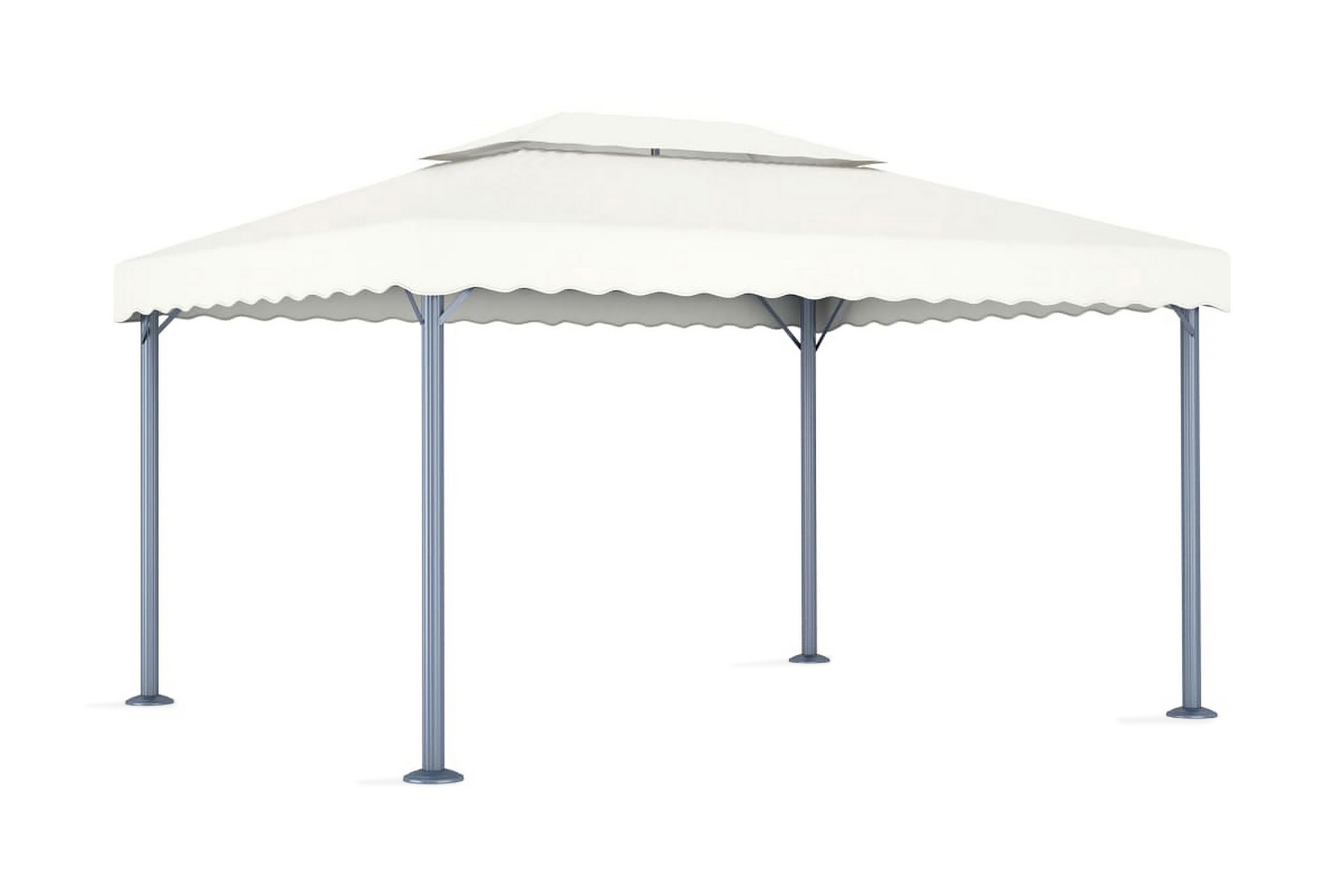 Paviljong 400×300 cm gräddvit aluminium – Vit