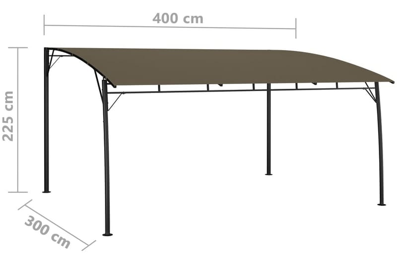 Paviljong 4x3x2,55 m taupe - Brun - Utemöbler - Solskydd - Paviljonger - Komplett paviljong