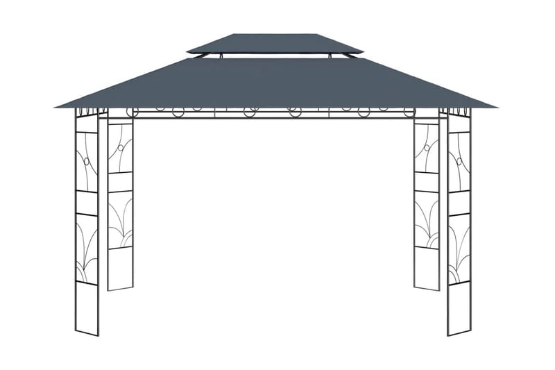 Paviljong 4x3x2,7 m antracit 160 g/m² - Grå - Utemöbler - Solskydd - Paviljonger - Komplett paviljong