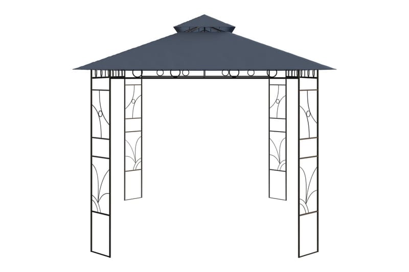 Paviljong 4x3x2,7 m antracit 160 g/m² - Grå - Utemöbler - Solskydd - Paviljonger - Komplett paviljong