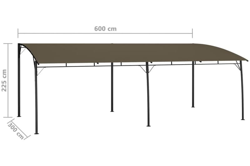 Paviljong 6x3x2,55 m taupe - Brun - Utemöbler - Solskydd - Paviljonger - Komplett paviljong