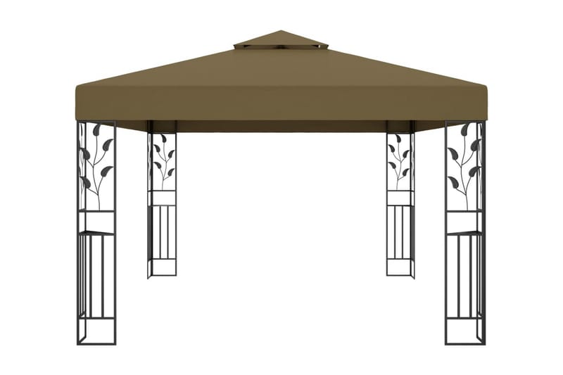 Paviljong dubbla tak 3x4 m taupe 180 g/m² - Brun - Utemöbler - Solskydd - Paviljonger - Komplett paviljong