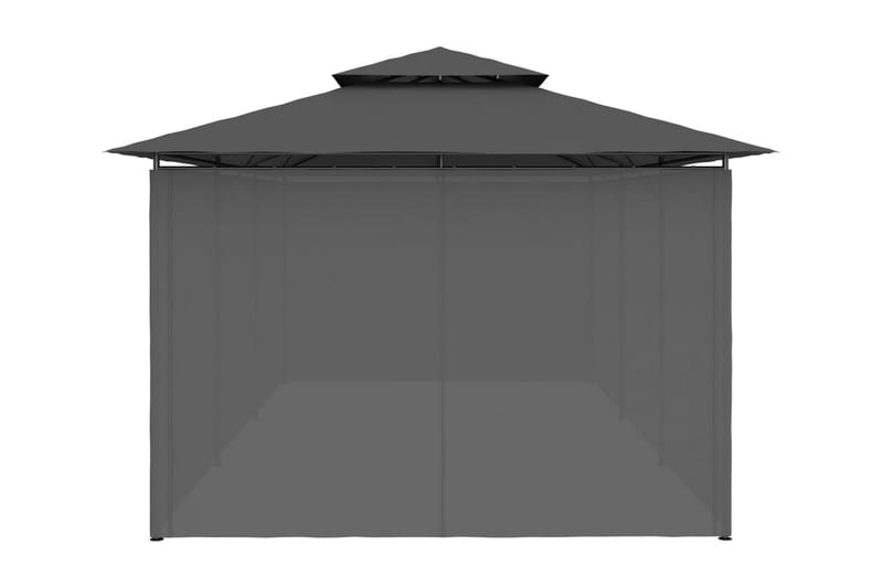 Paviljong med draperier 600x298x270 cm antracit - Grå - Komplett paviljong