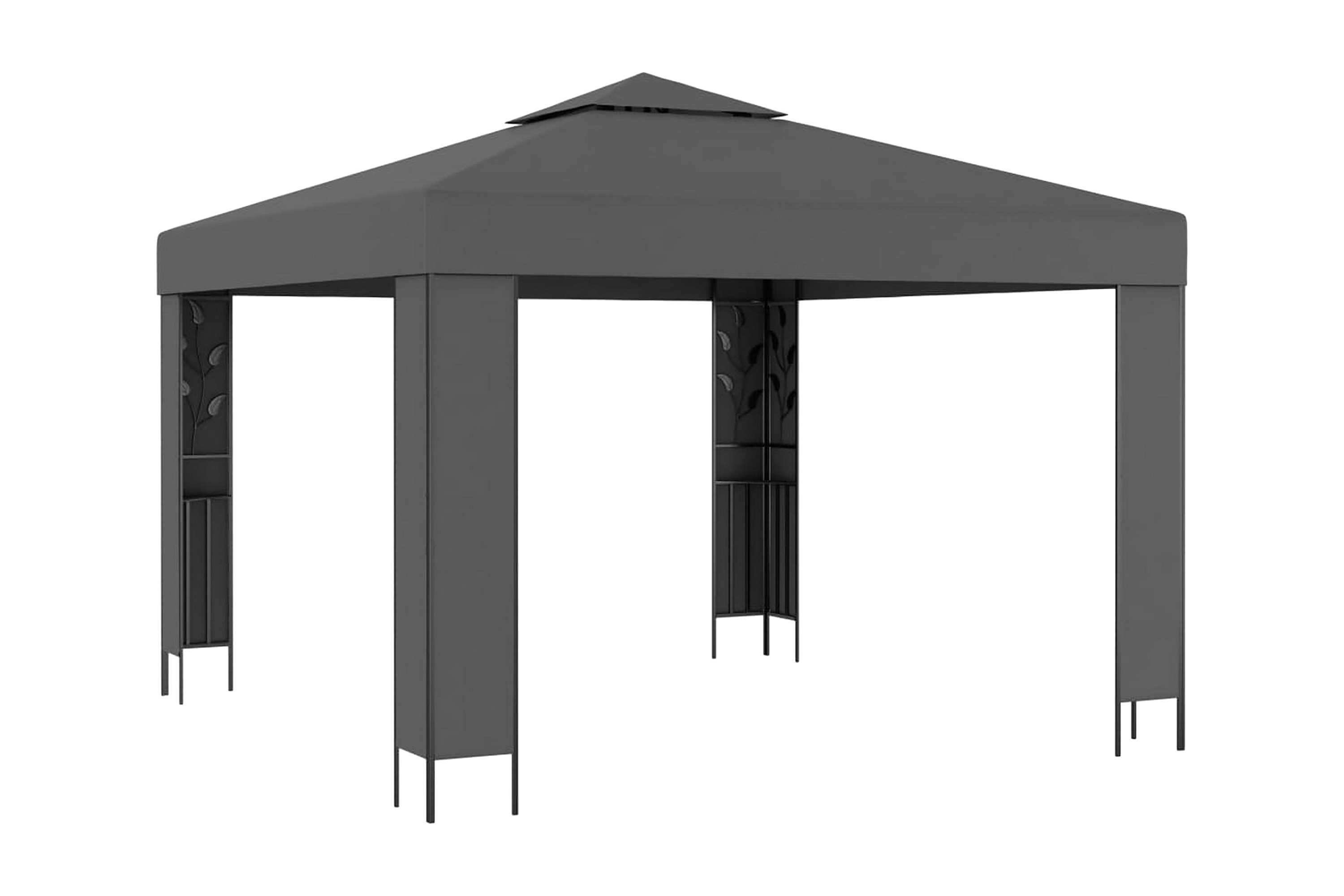 Paviljong med dubbeltak 3×3 m antracit – Grå