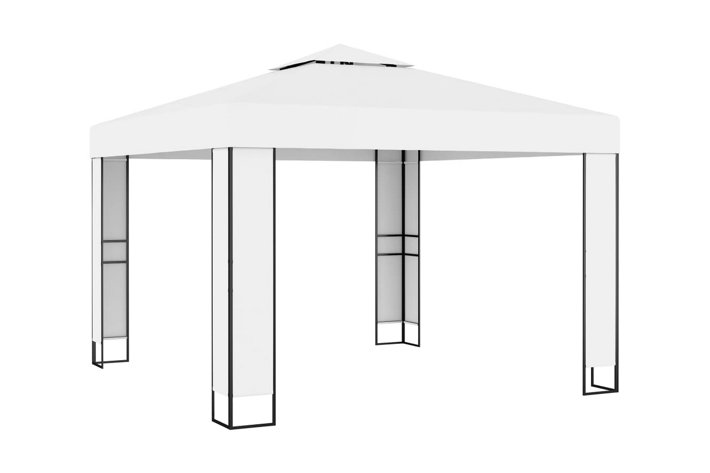 Paviljong med dubbeltak 3×3 m vit – Vit