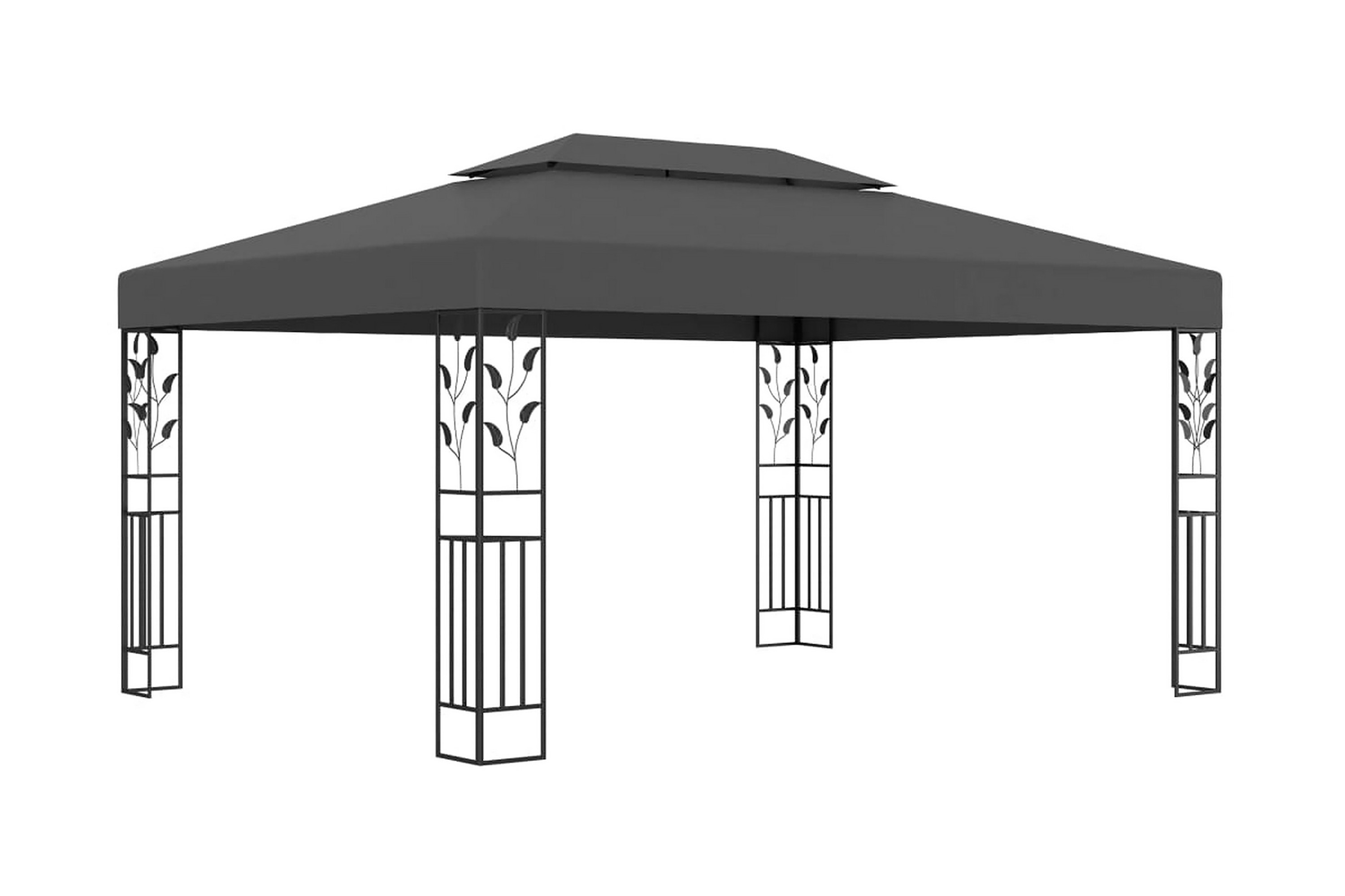 Paviljong med dubbeltak 3x4m antracit – Grå