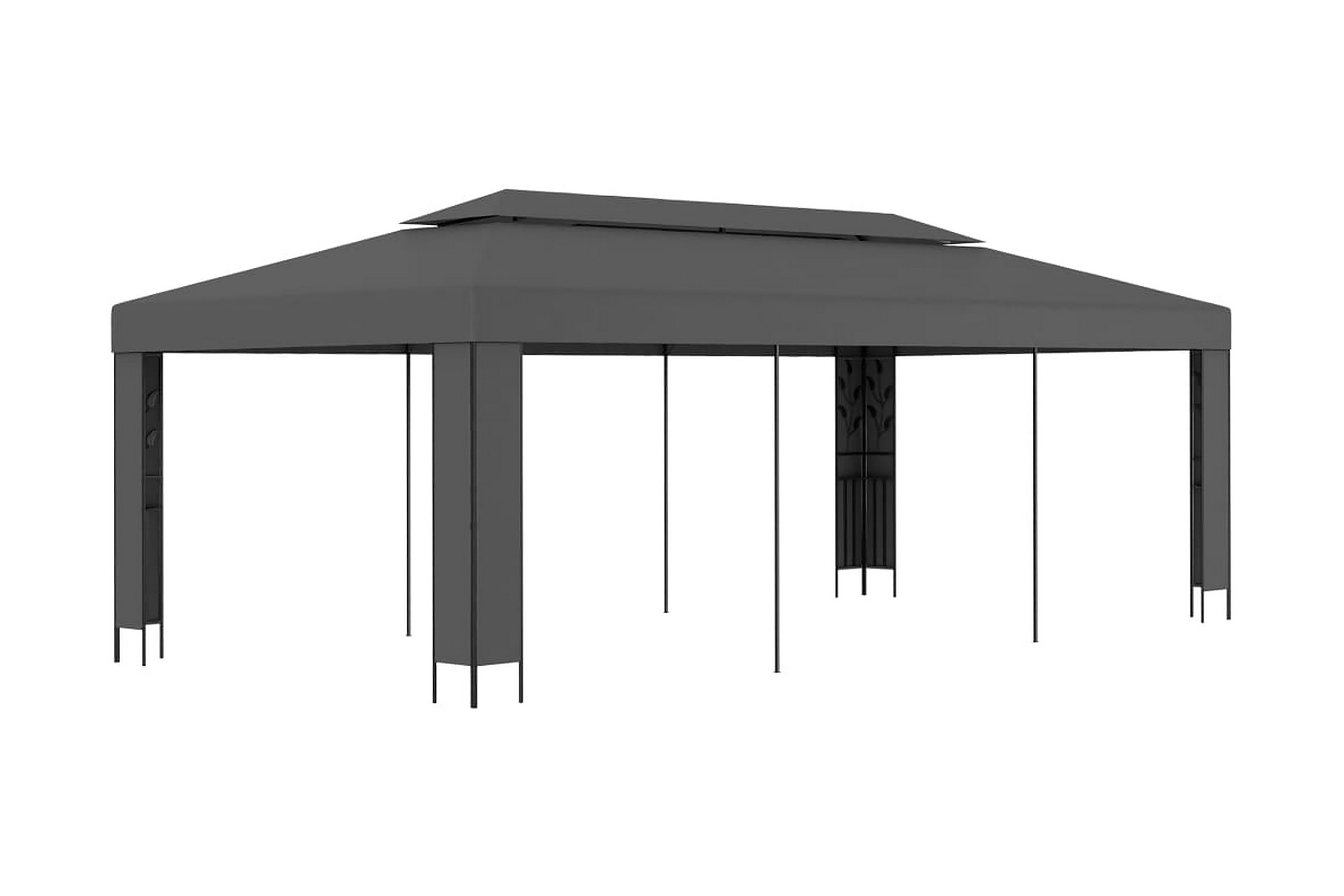 Paviljong med dubbeltak 3×6 m antracit – Grå