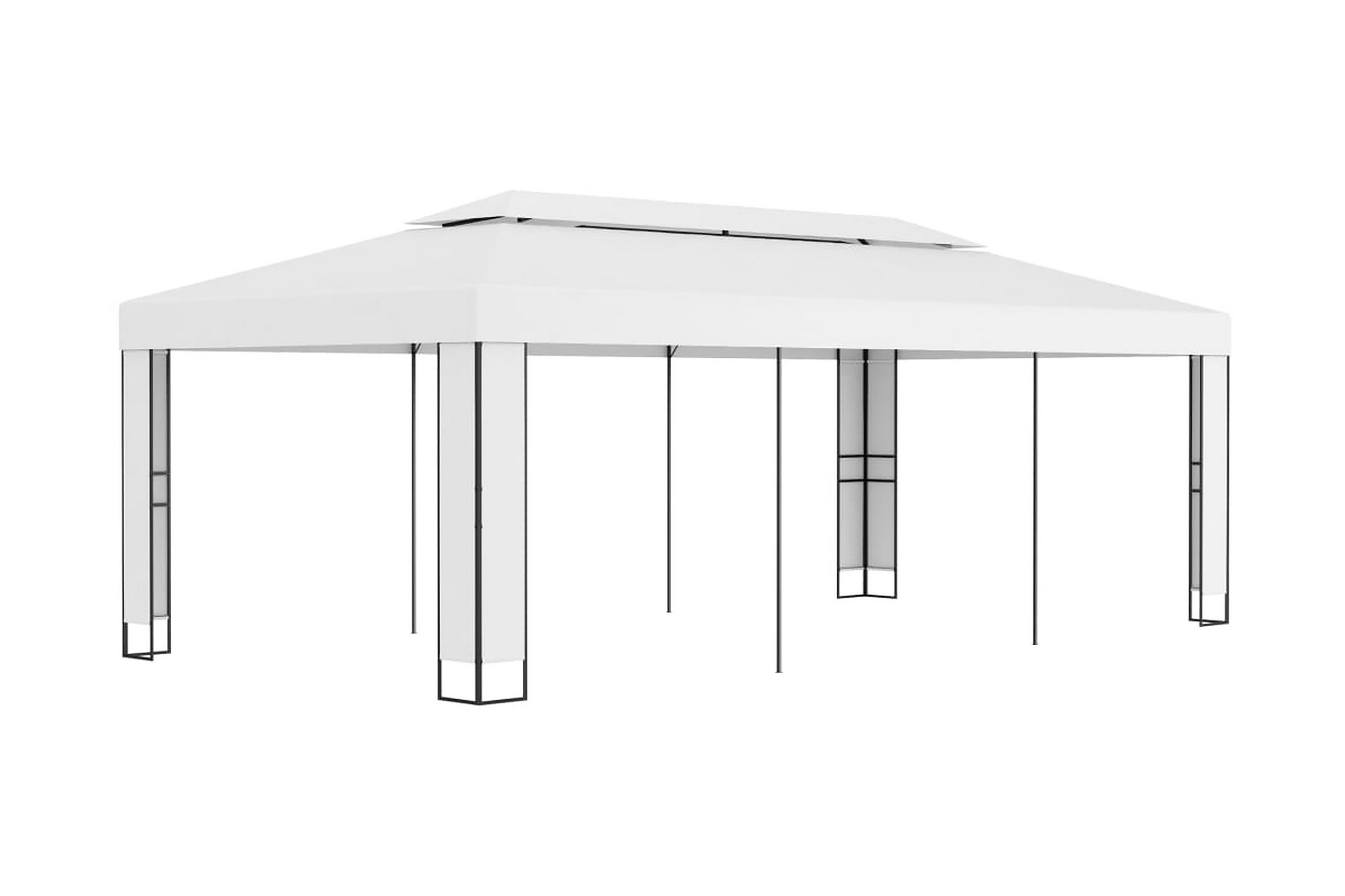 Paviljong med dubbeltak 3×6 m vit – Vit