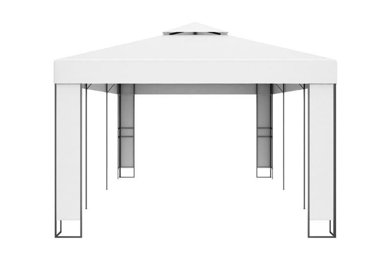 Paviljong med dubbeltak 3x6 m vit - Vit - Utemöbler - Solskydd - Paviljonger - Komplett paviljong