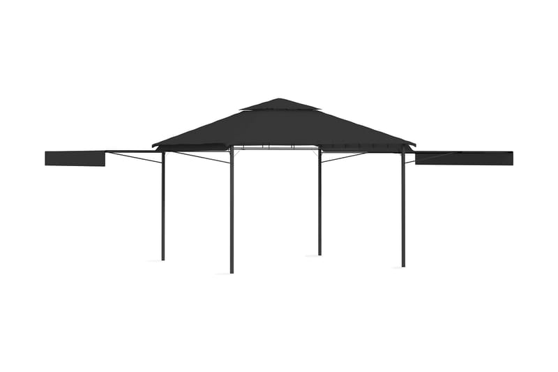 Paviljong med förlängda tak 3x3x2,75 m antracit 180 g/m² - Grå - Utemöbler - Solskydd - Paviljonger - Komplett paviljong