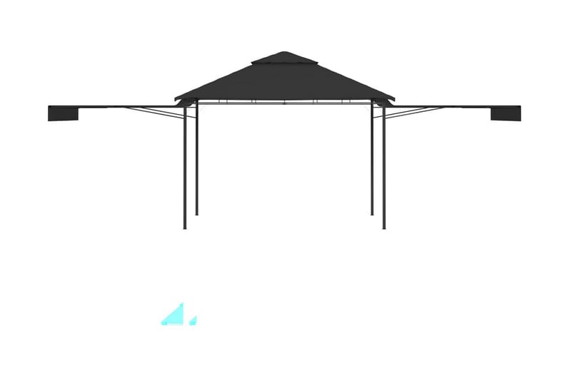 Paviljong med förlängda tak 3x3x2,75 m antracit 180 g/m² - Grå - Utemöbler - Solskydd - Paviljonger - Komplett paviljong