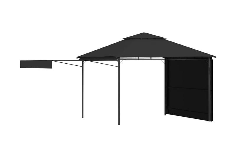 Paviljong med förlängda tak 3x3x2,75 m antracit 180 g/m² - Grå - Utemöbler - Solskydd - Paviljonger - Komplett paviljong