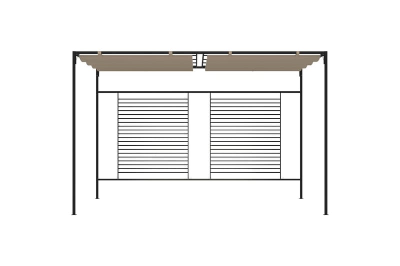 Paviljong med infällbart tak 3x4x2,3 m taupe 180 g/m² - Brun - Utemöbler - Solskydd - Paviljonger - Komplett paviljong