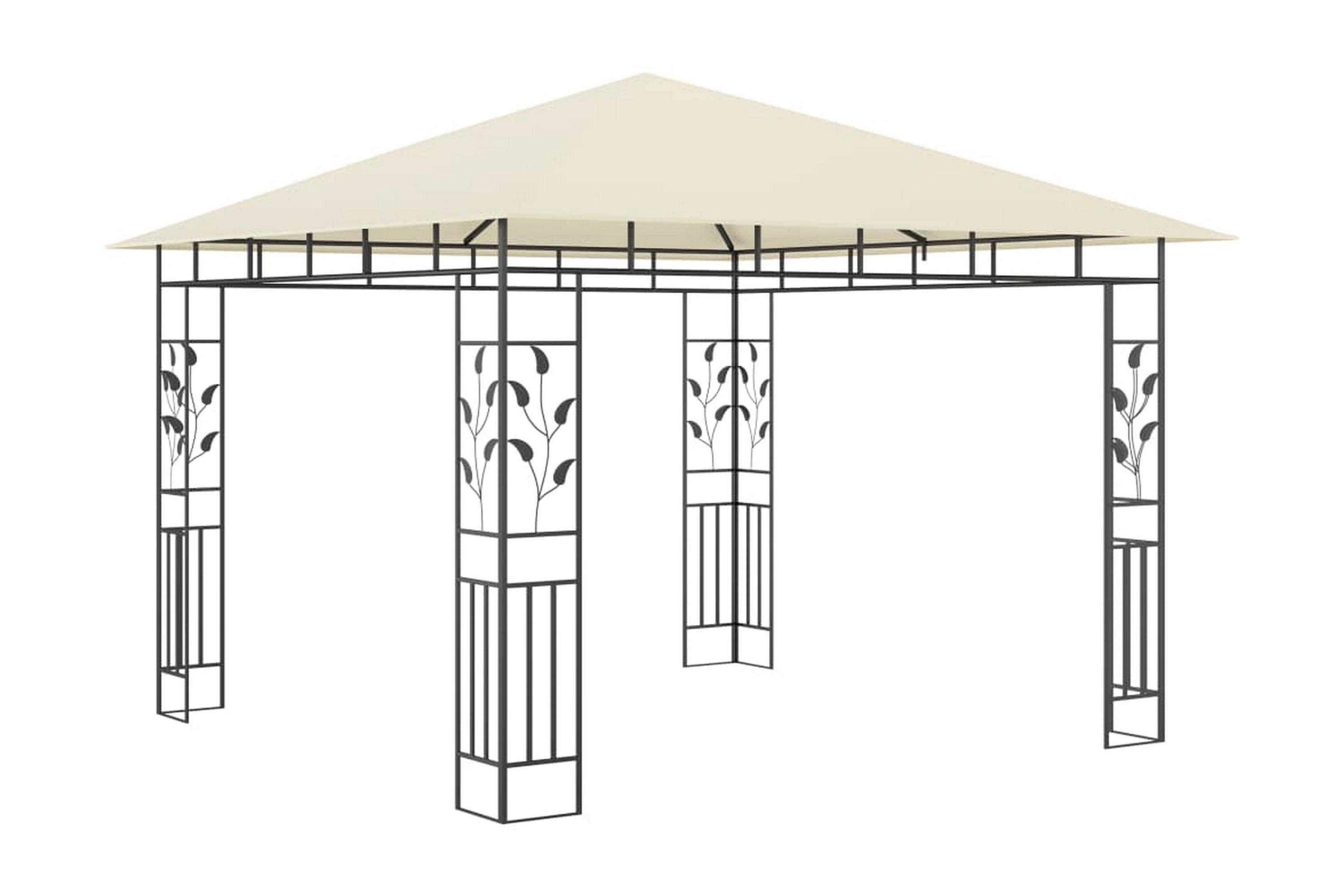 Paviljong med myggnät 3x3x2,73 m gräddvit 180 g/mÃ‚Â² – Vit