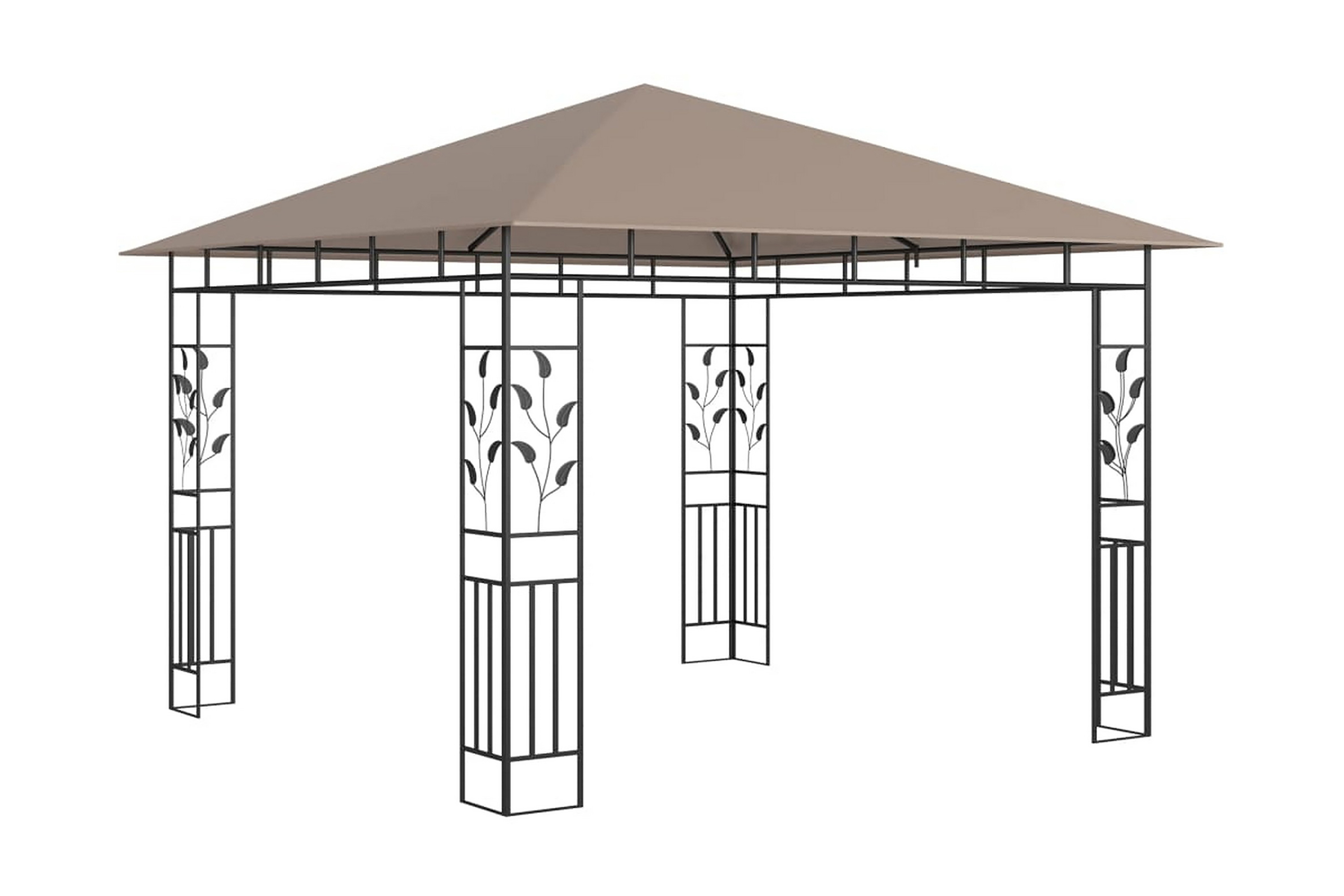 Paviljong med myggnät 3x3x2,73 m taupe 180 g/mÃ‚Â² – Brun