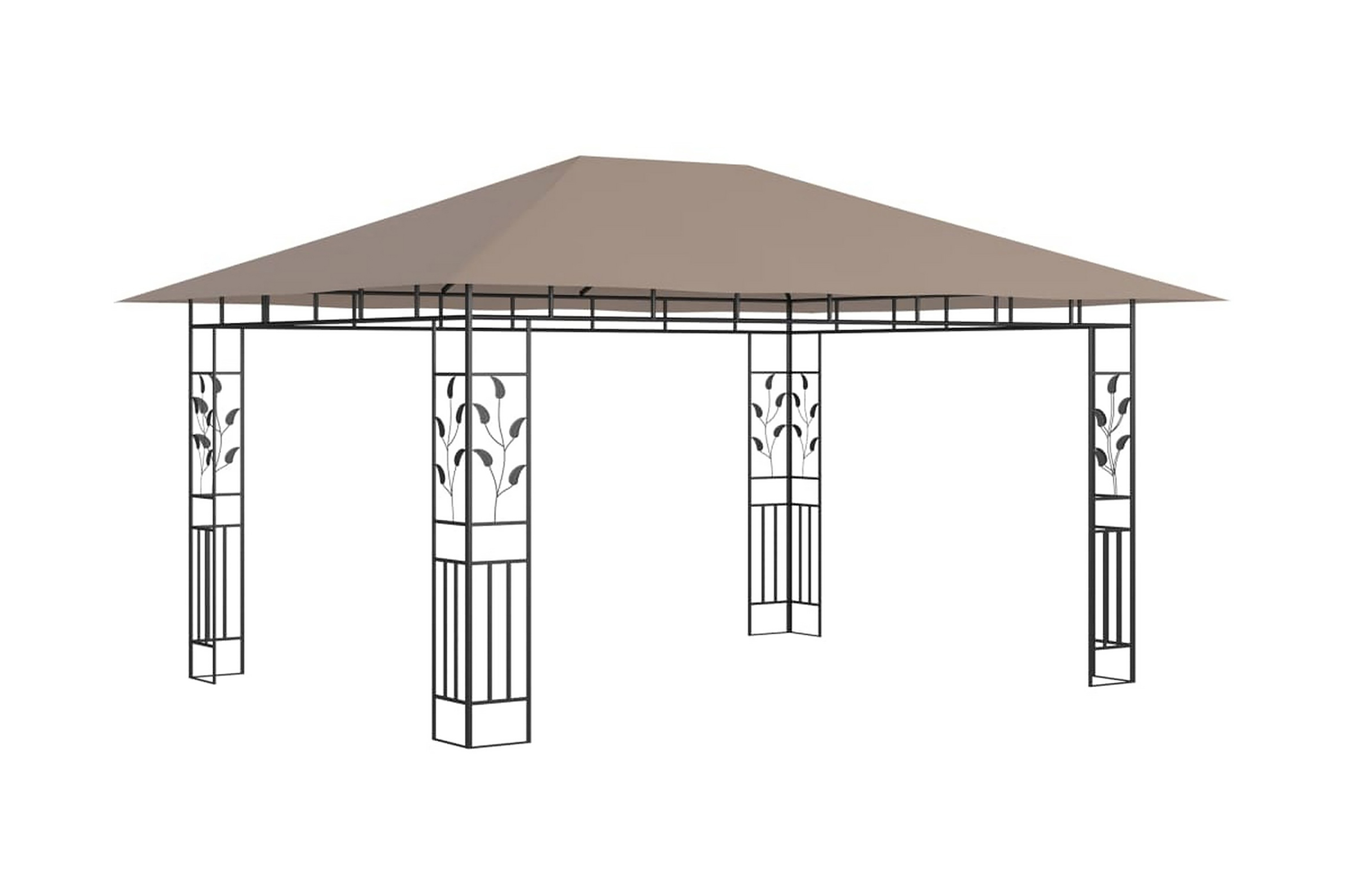 Paviljong med myggnät 4x3x2,73 m taupe 180 g/mÃ‚Â² – Brun