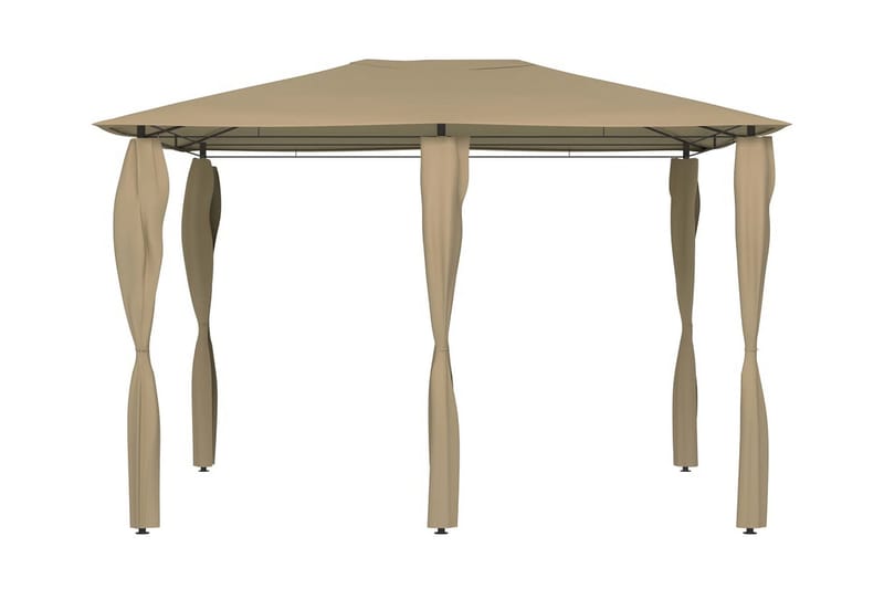 Paviljong med stolpar 3x4x2,6 m taupe 160 g/m² - Brun - Komplett paviljong