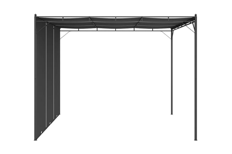 Trädgårdspaviljong med draperier 3x3x2,25 m antracit - Grå - Utemöbler - Solskydd - Paviljonger - Komplett paviljong