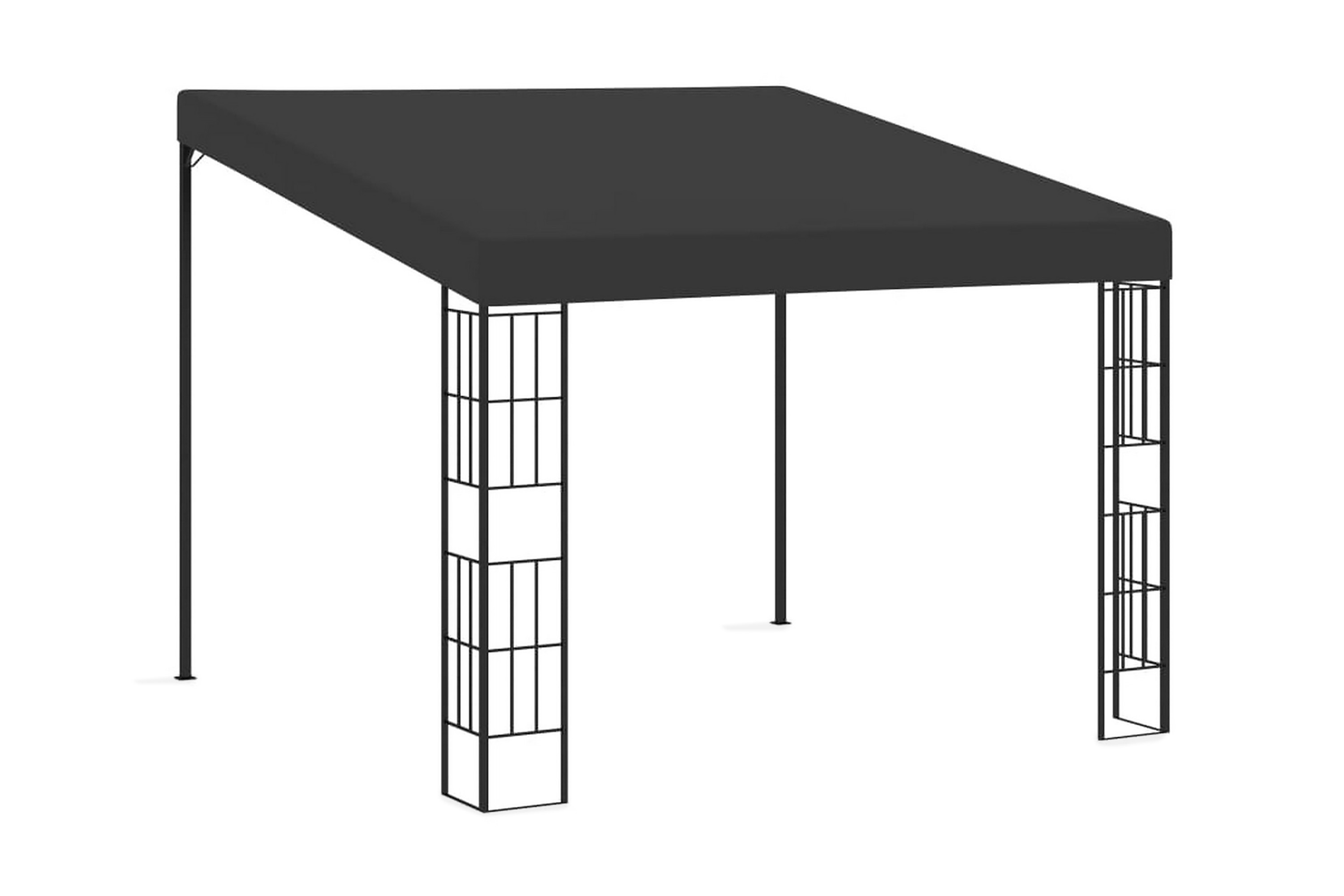 Väggmonterad paviljong 3×3 m antracit tyg – Grå