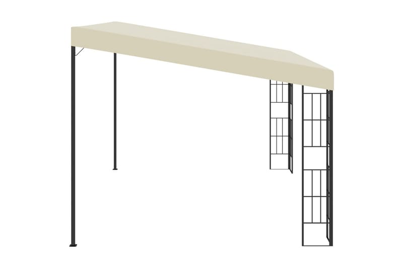 Väggmonterad paviljong 3x4 m gräddvit tyg - Vit - Utemöbler - Solskydd - Paviljonger - Komplett paviljong