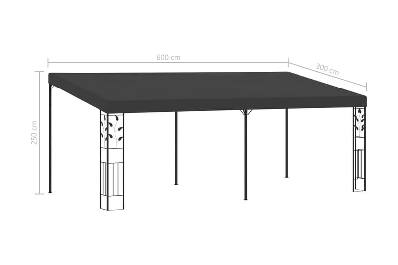 Väggmonterad paviljong 6x3x2,5 m antracit - Grå - Utemöbler - Solskydd - Paviljonger - Komplett paviljong