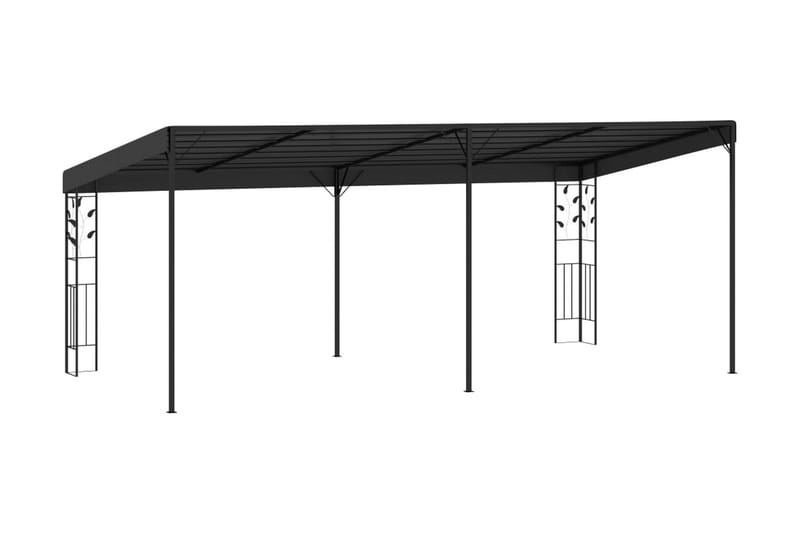 Väggmonterad paviljong 6x3x2,5 m antracit - Grå - Utemöbler - Solskydd - Paviljonger - Komplett paviljong