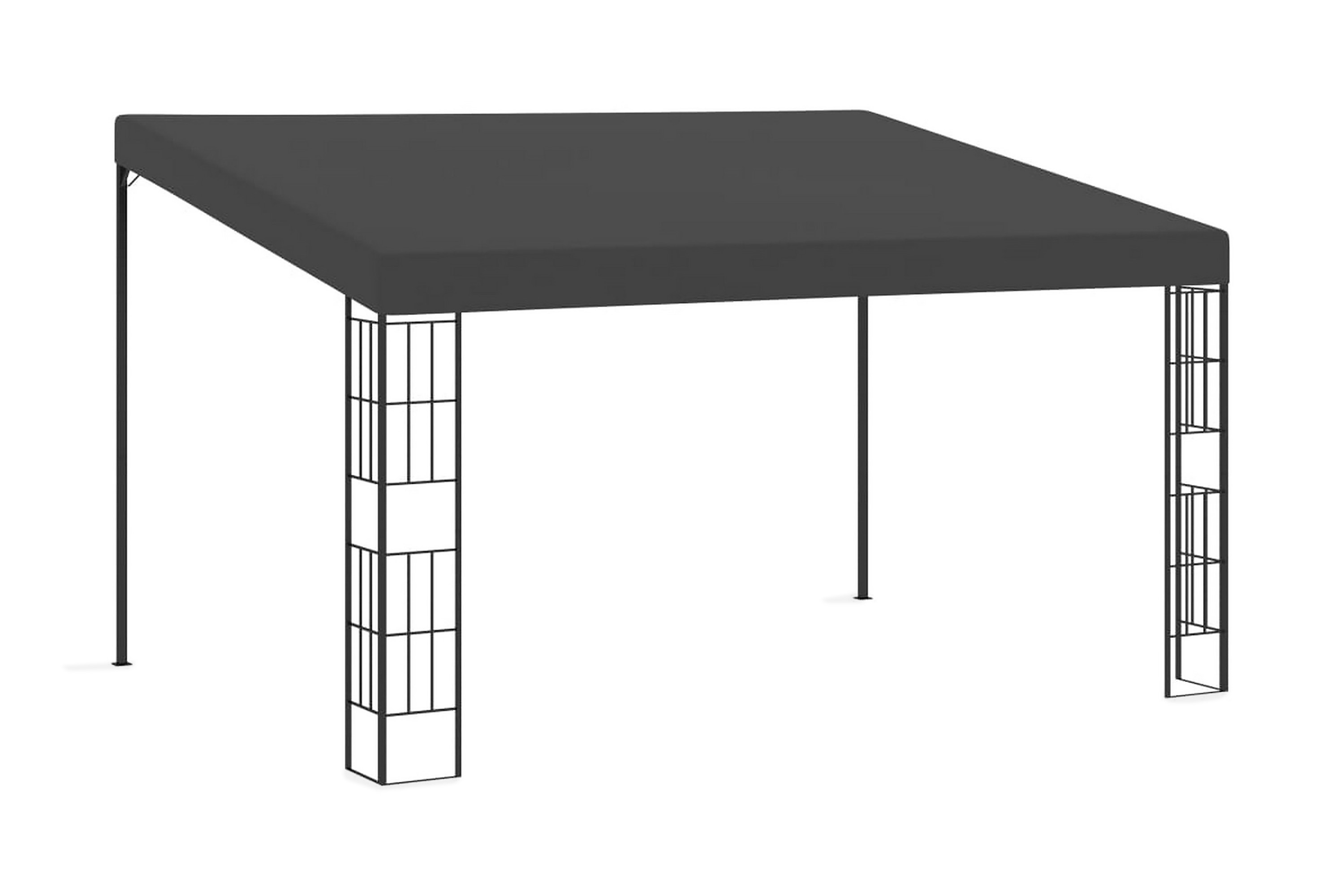 Väggmonterad paviljong 3×4 m antracit tyg – Antracit