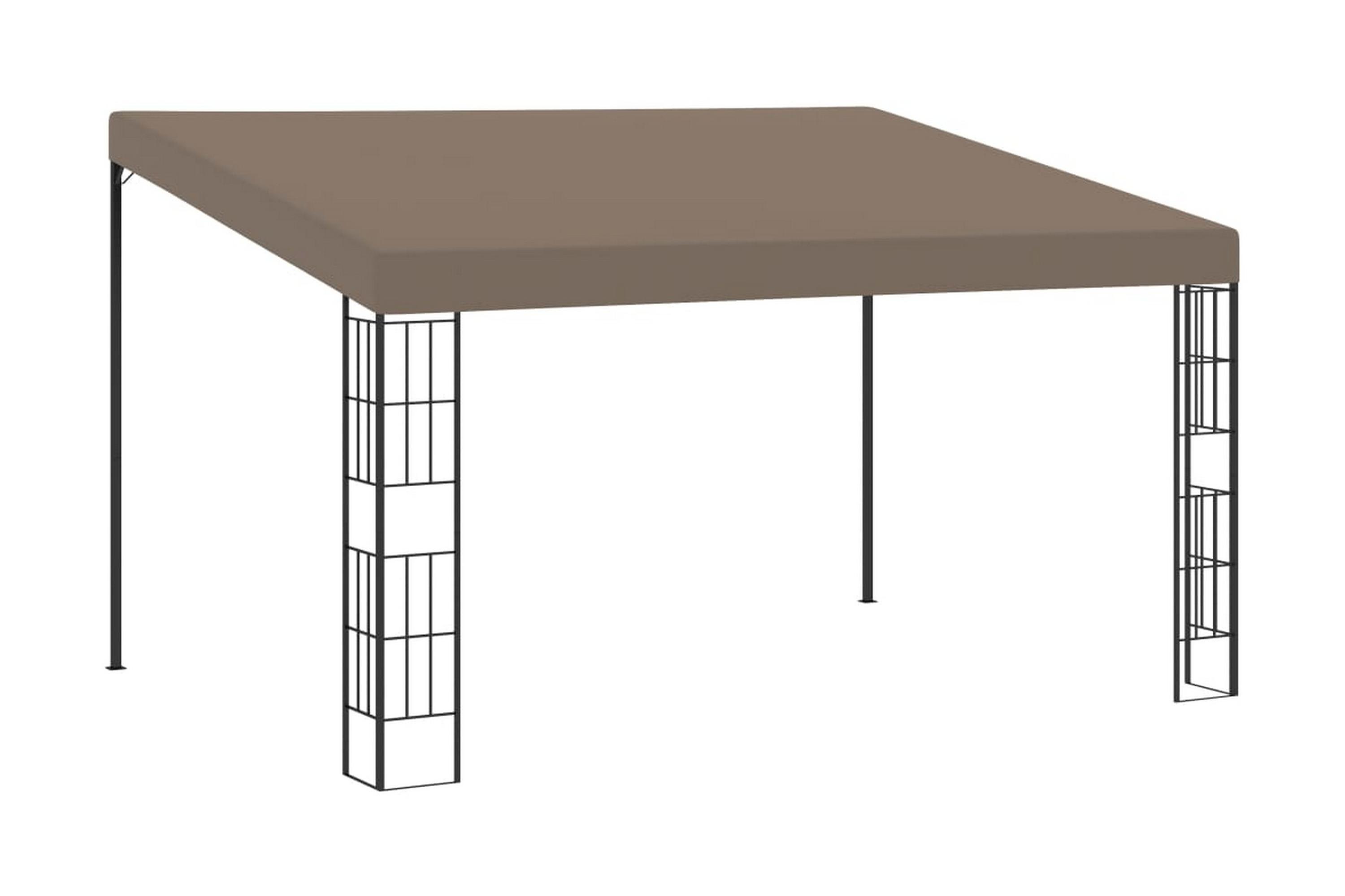 Väggmonterad paviljong 4×3 m taupe tyg – Brun