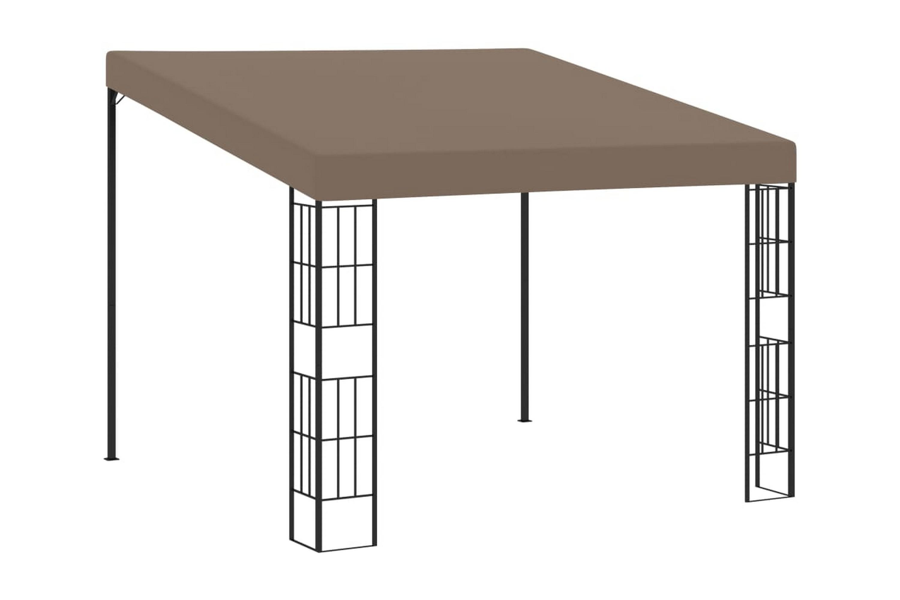 Väggmonterad paviljong 3×3 m taupe tyg – Brun