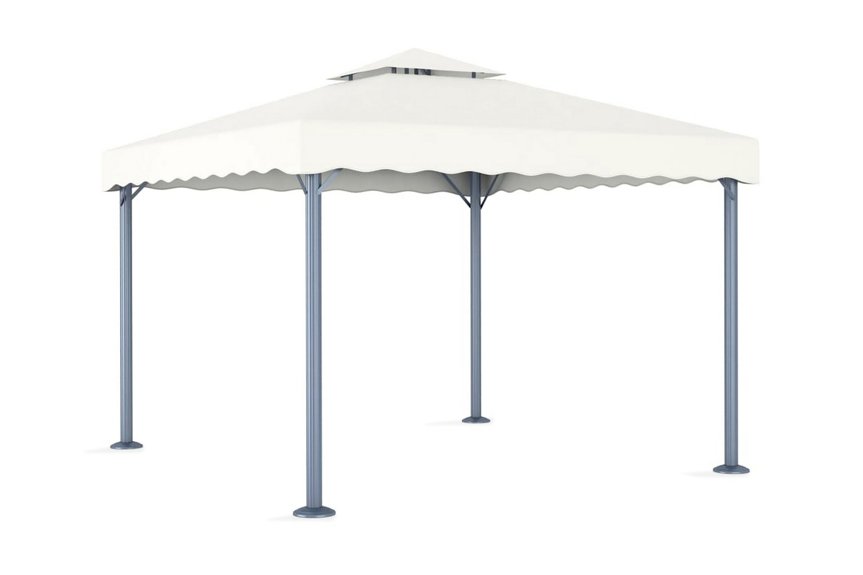 Paviljong 300×300 cm gräddvit aluminium – Vit