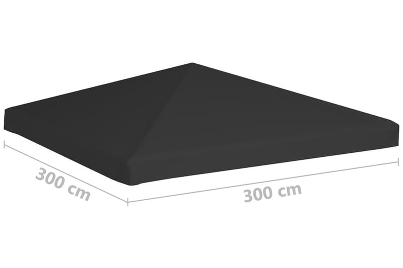 Paviljongtak 270 g/m² 3x3 m svart - Svart - Paviljongtak