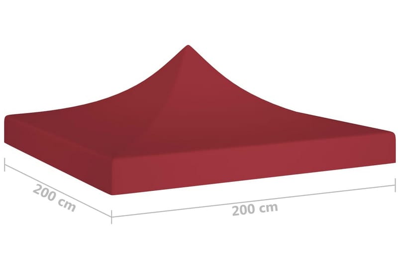 Tak till partytält 2x2 m vinröd 270 g/m² - Röd - Utemöbler - Solskydd - Paviljonger - Paviljongtak