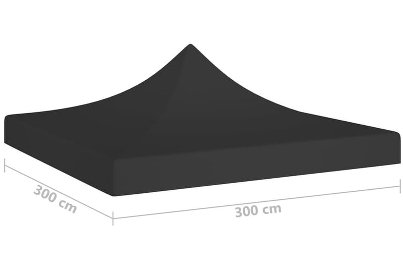 Tak till partytält 3x3 m svart 270 g/m² - Svart - Utemöbler - Solskydd - Paviljonger - Paviljongtak