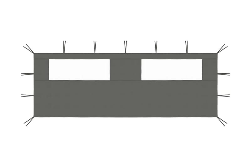 Sidovägg med fönster till partytält 6x2 m antracit - Grå - Utemöbler - Solskydd - Paviljonger - Paviljongväggar