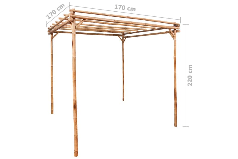 Pergola bambu 170x170x220 cm - Brun - Utemöbler - Solskydd - Pergola