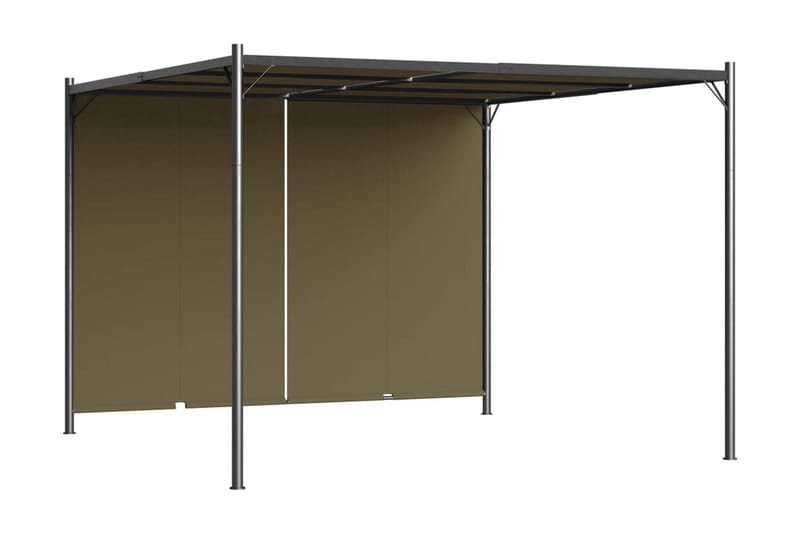 Pergola med infällbart tak 3x3 m taupe 180 g/m² - Brun - Utemöbler - Solskydd - Pergola