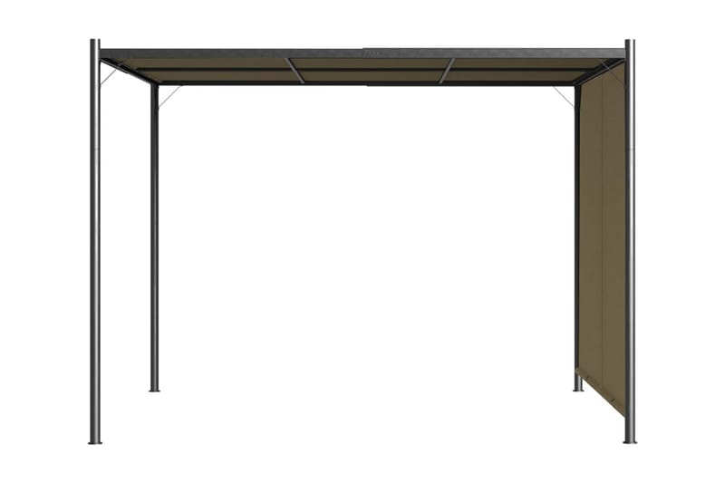 Pergola med infällbart tak 3x3 m taupe 180 g/m² - Brun - Utemöbler - Solskydd - Pergola