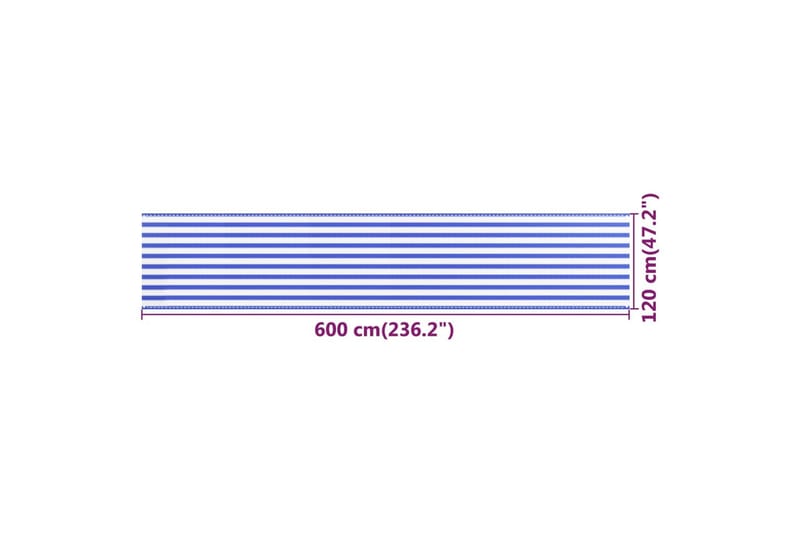 Balkongskärm blå och vit 120x600 cm HDPE - Flerfärgad - Utemöbler - Solskydd - Skärmskydd & vindskydd