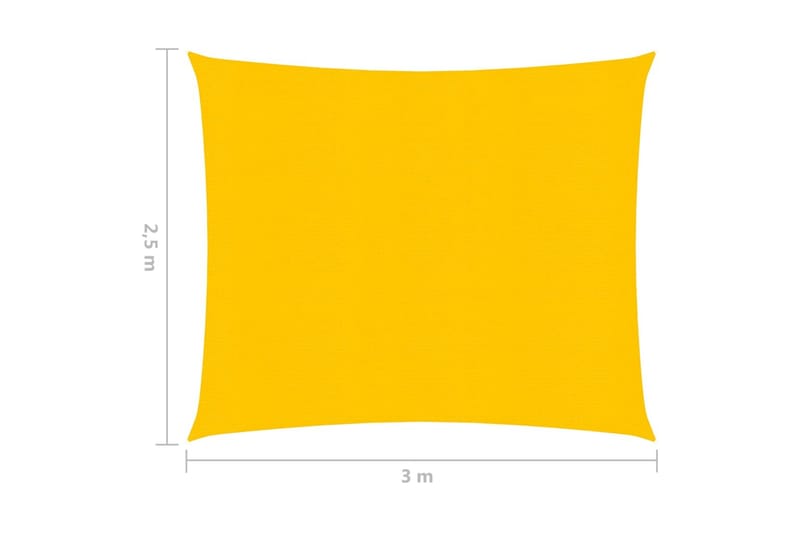 Solsegel 160 g/m² gul 2,5x3 m HDPE - Gul - Utemöbler - Solskydd - Solsegel