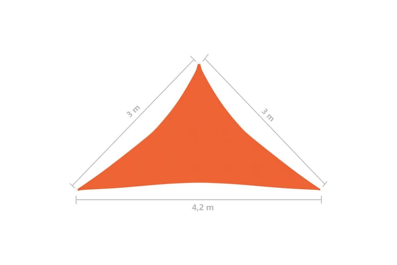 Solsegel 160 g/m² orange 3x3x4,2 m HDPE - Orange - Utemöbler - Solskydd - Solsegel