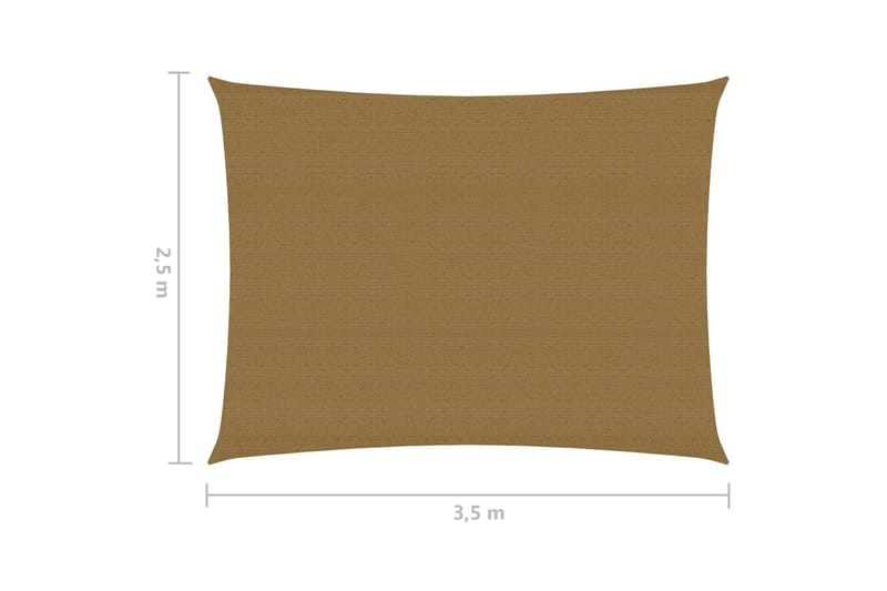 Solsegel 160 g/m² taupe 2,5x3,5 m HDPE - Brun - Utemöbler - Solskydd - Solsegel