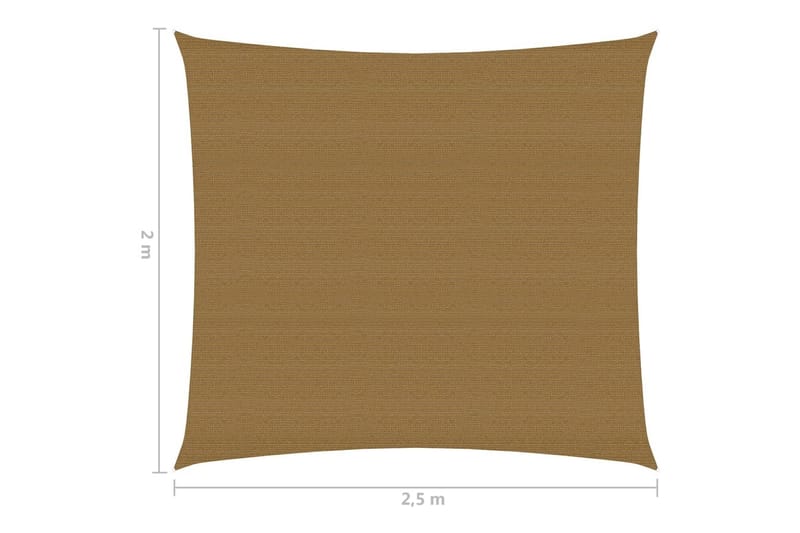 Solsegel 160 g/m² taupe 2x2,5 m HDPE - Brun - Utemöbler - Solskydd - Solsegel