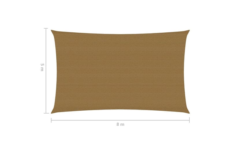 Solsegel 160 g/m² taupe 5x8 m HDPE - Brun - Utemöbler - Solskydd - Solsegel