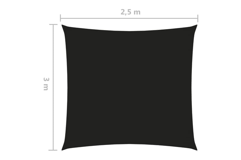 Solsegel oxfordtyg rektangulärt 2,5x3 m svart - Svart - Utemöbler - Solskydd - Solsegel