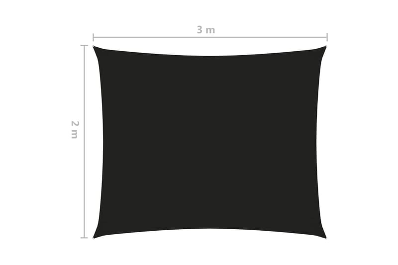 Solsegel oxfordtyg rektangulärt 2x3 m svart - Svart - Utemöbler - Solskydd - Solsegel