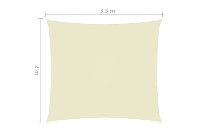 Solsegel oxfordtyg rektangulärt 2x3,5 m gräddvit - Vit - Utemöbler - Solskydd - Solsegel