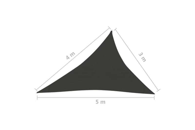 Solsegel 160 g/m² antracit 3x4x5 m HDPE - Antracit - Utemöbler - Solskydd - Solsegel