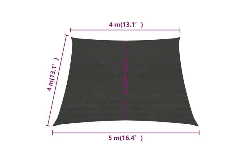 Solsegel 160 g/m² antracit 4/5x4 m HDPE - Antracit - Utemöbler - Solskydd - Solsegel