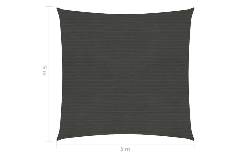 Solsegel 160 g/m² antracit 5x5 m HDPE - Grå - Utemöbler - Solskydd - Solsegel